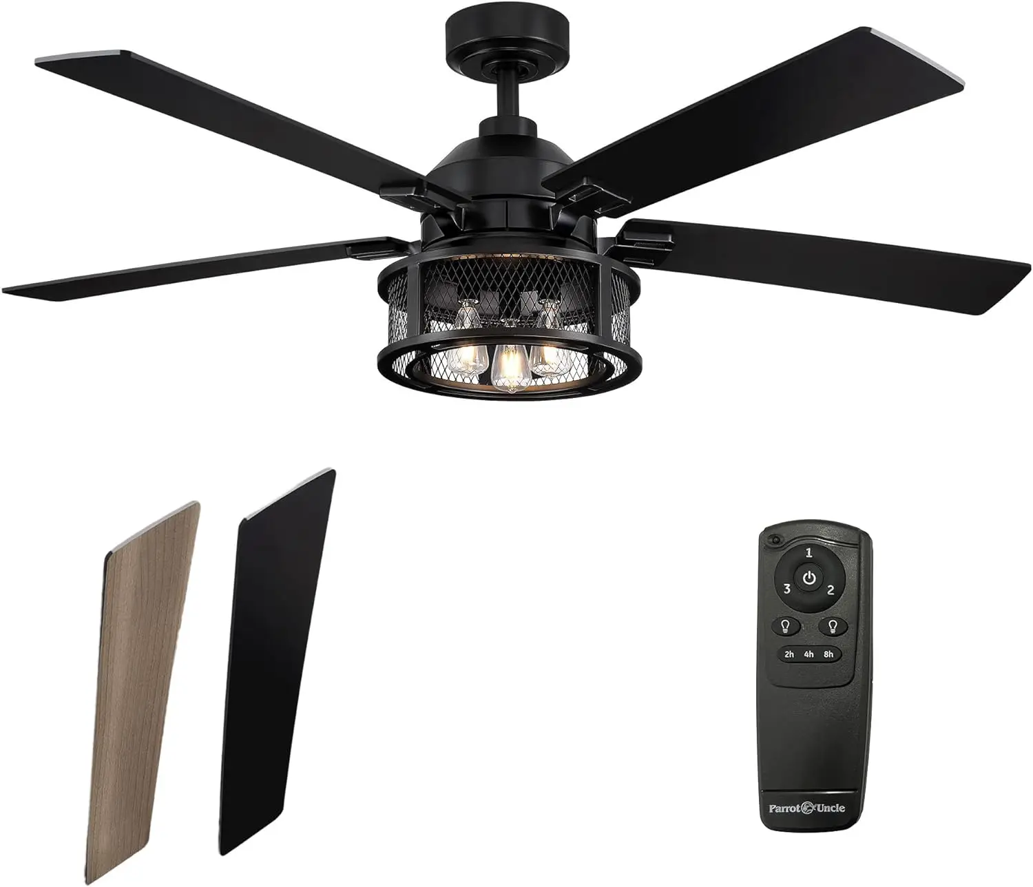 

Fans with Lights and Remote Black with Light for Bedroom Farmhouse Outdoor Ceiling Fans for Patios Covered, 52 Inch Usb ceiling