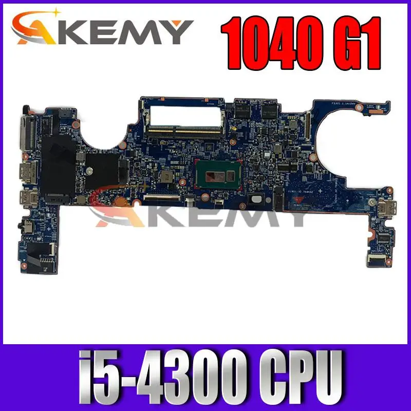 

Материнская плата 803000-001 для ноутбука HP 1040 G1, материнская плата SR1ED i5-4300, процессор протестирован на 100%
