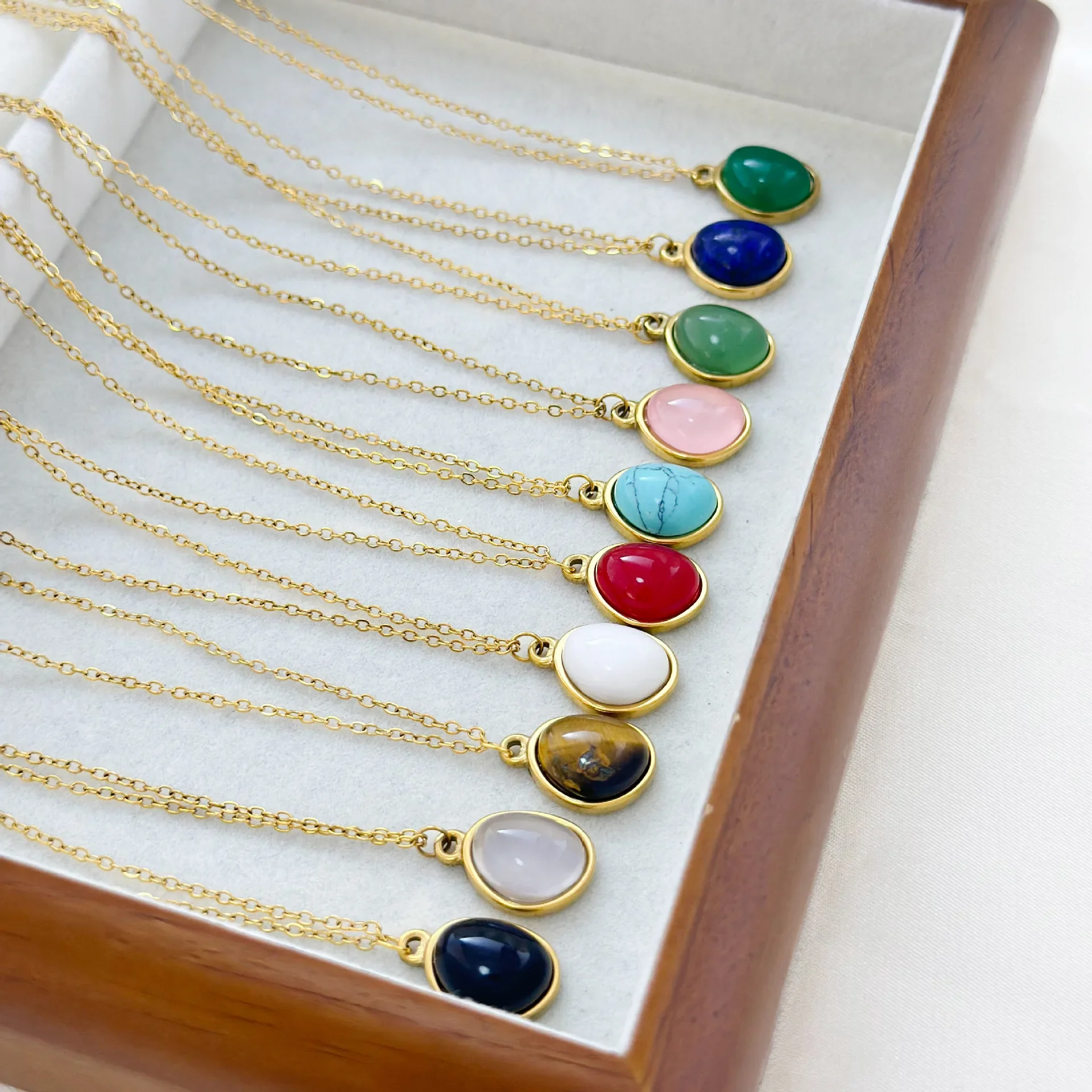 Винтажное ожерелье с подвеской сделай сам аксессуар из золота и камня титановая