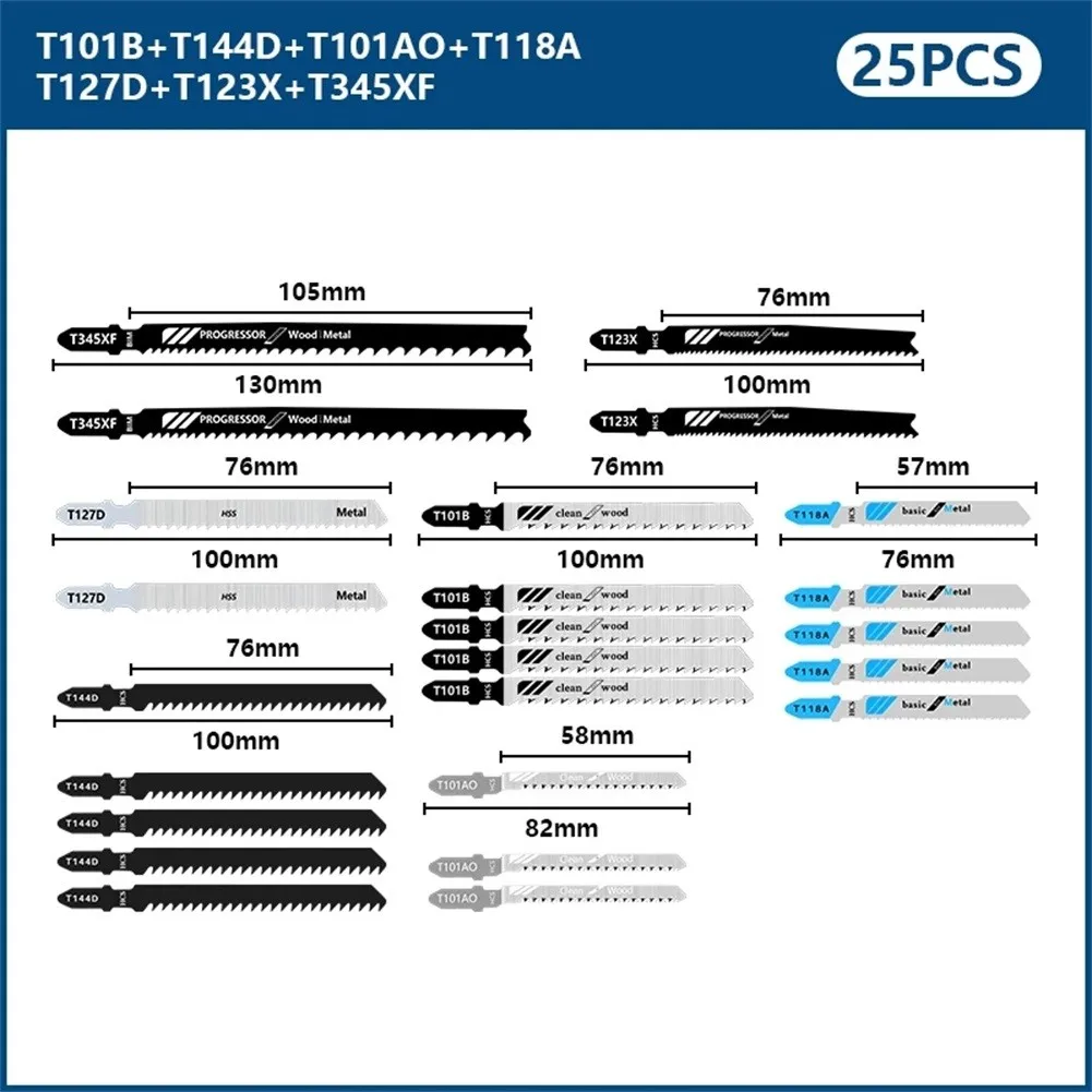 

Fast Rolling 25PCS Jig Saw Blade For Plastic Wood Organize And Transport
