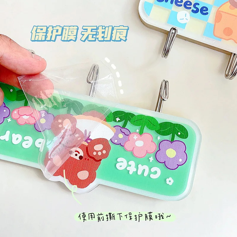 Cartoon Wall Hook Heavy Strong Self Adhesive Hook Seamless Cute Sticker Hook Storage Organizer Punch-free Wall Velcro Hook Room