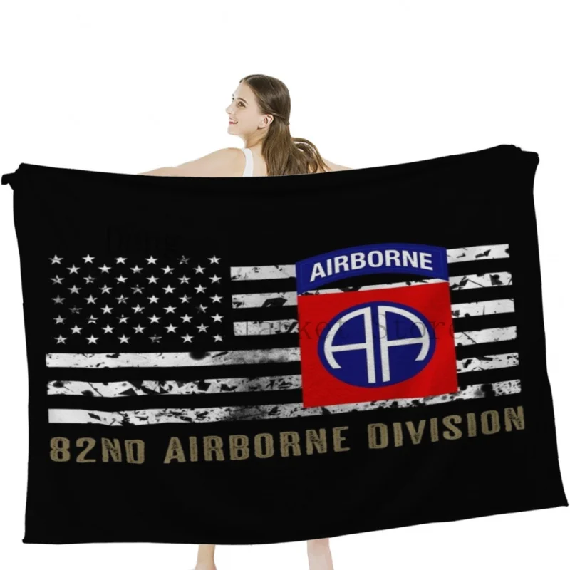 

82nd Airborne Division (Distressed Flag) Throw Blankets Airplane Travel Decoration Soft Warm Bedspread