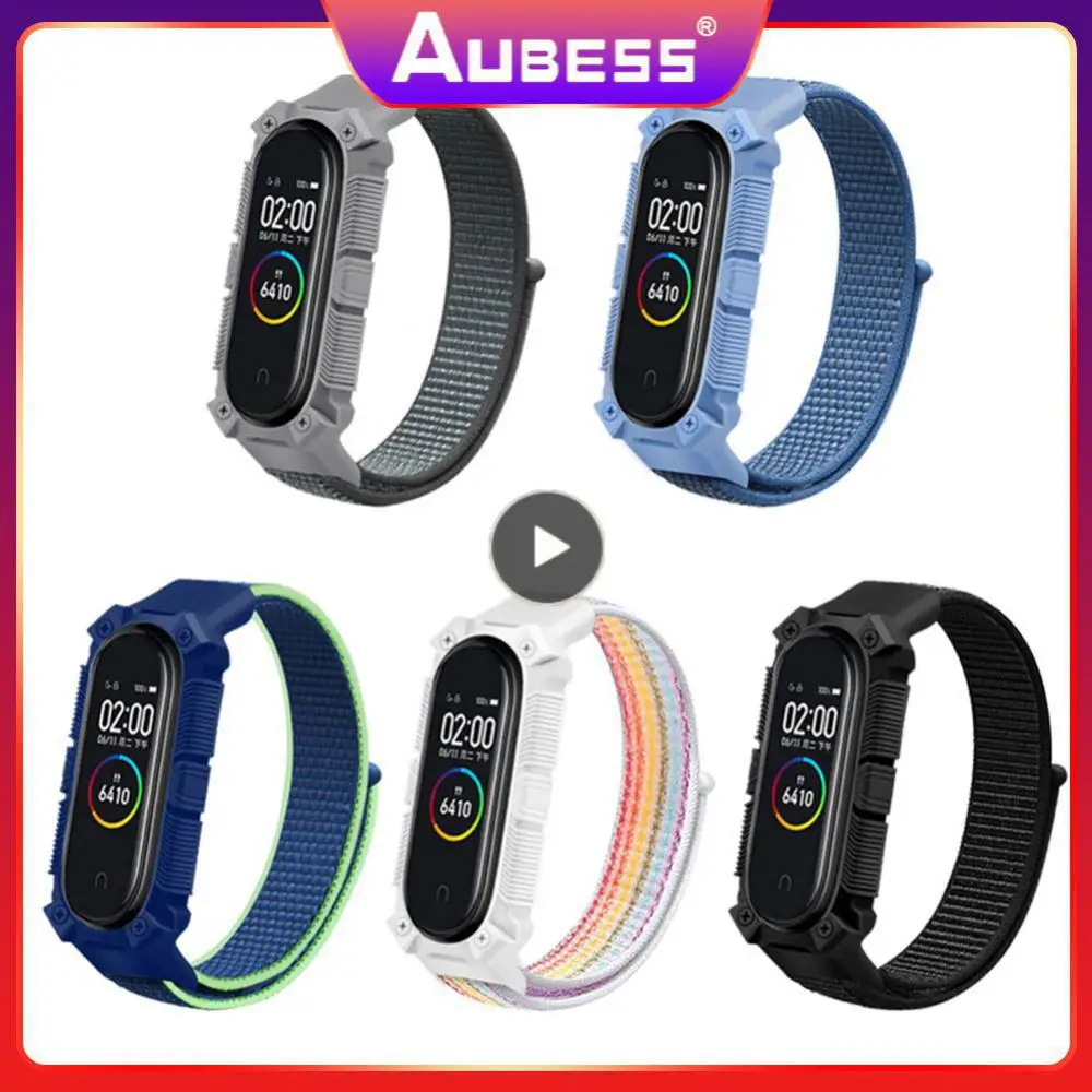 

5.5-8.7 Inches Nylon Strap Thickened Wrist Band Multicolor Tpu Replacement Wristband For Mi Band 6 Sports Strap