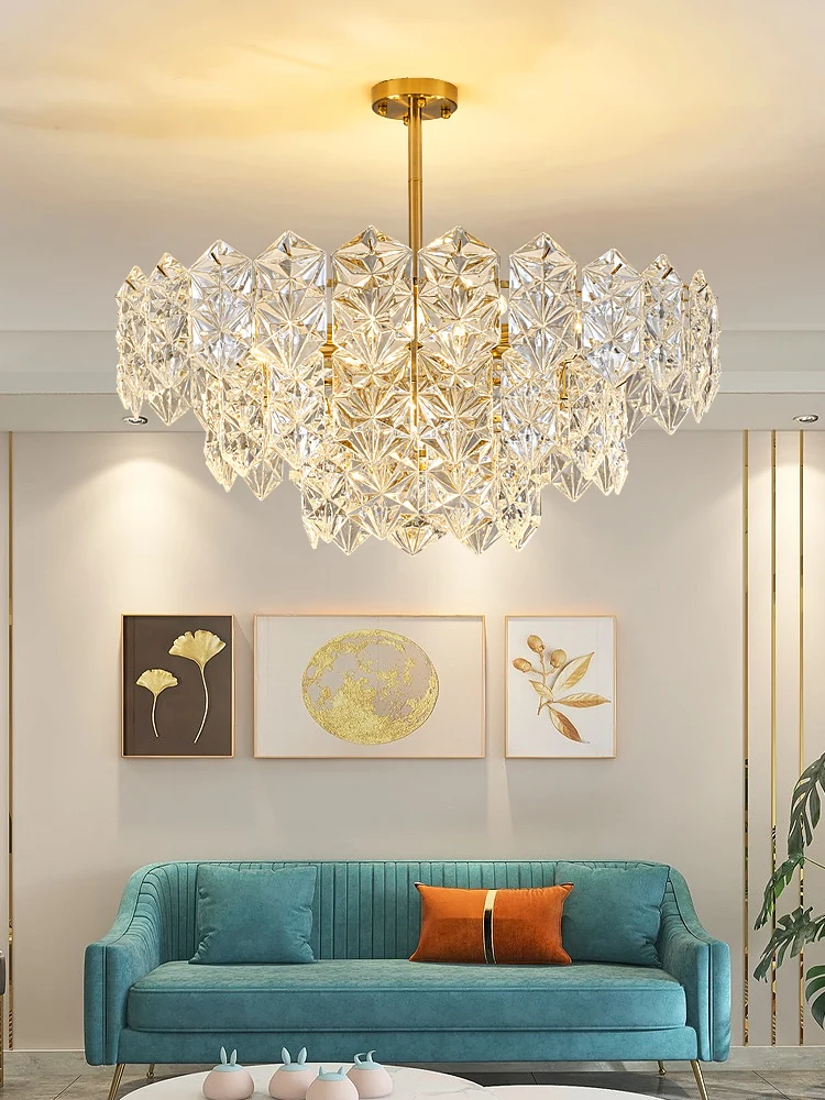 

Modern LED Diamond Crystal Ceiling Chandeliers Luxury Pendant Lamp Atmosphere High-end Living Dining Room Hanging Light Fixtures