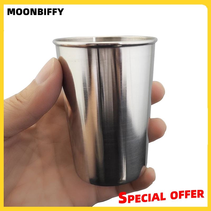 

Stainless Steel Cup Wine Glasses Portable Beer Coffee Tea Outdoor Cup Camping Travel Set Milk Drinking Cold Mug 304 Anti Falling