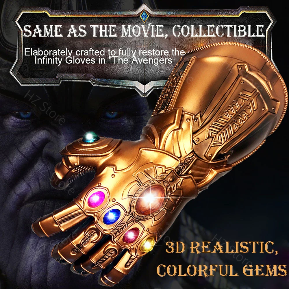 Marvel перчатка Таноса Мстители война бесконечности с 3 режимами вспышки съемные