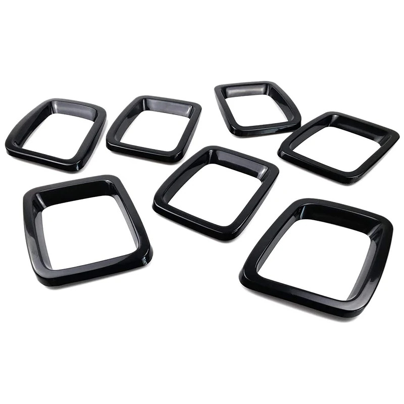 

7PCS Front Grille Cover Grill Ring Inserts Frame Trims Kit for 2017-2019 Compass Car Accessories