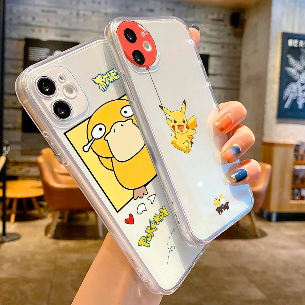 

Pokemon Pikachu Ultra Thin Clear Phone Case For Apple iPhone 13 12 11 Pro 12 13 Mini X XR XS Max SE 5 6 6s 7 8 Plus Funda Soft