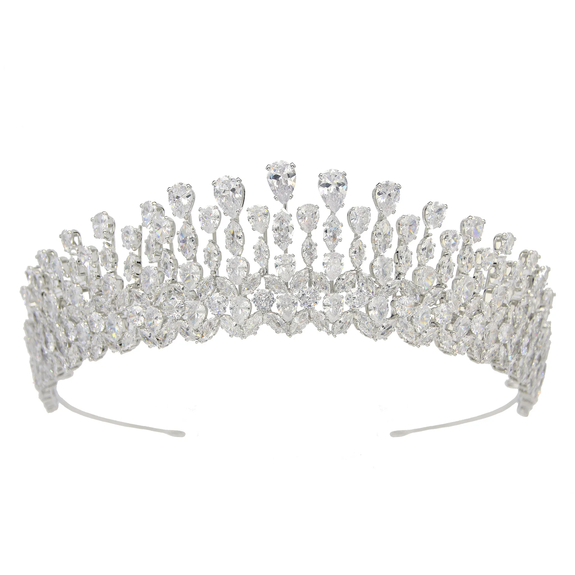 Bride Tiara Zircon Crystal Headdress Wedding Hair Accessories Headband Wedding Jewelry Crowns