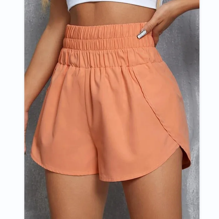 

2023 Autumn/Winter New Women's Casual Style Solid Color Women's Shorts High Waist Elastic Loose Sports Casual Shorts