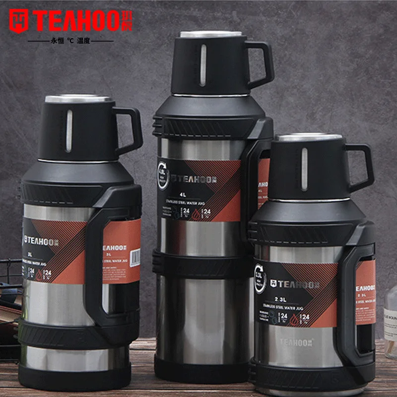 

TEAHOO 48 Hours Insulation Thermos Bottle Large Capacity Outdoor Thermos for Car Travel Vacuum Flask Tumbler 2L 3L 4L Litre
