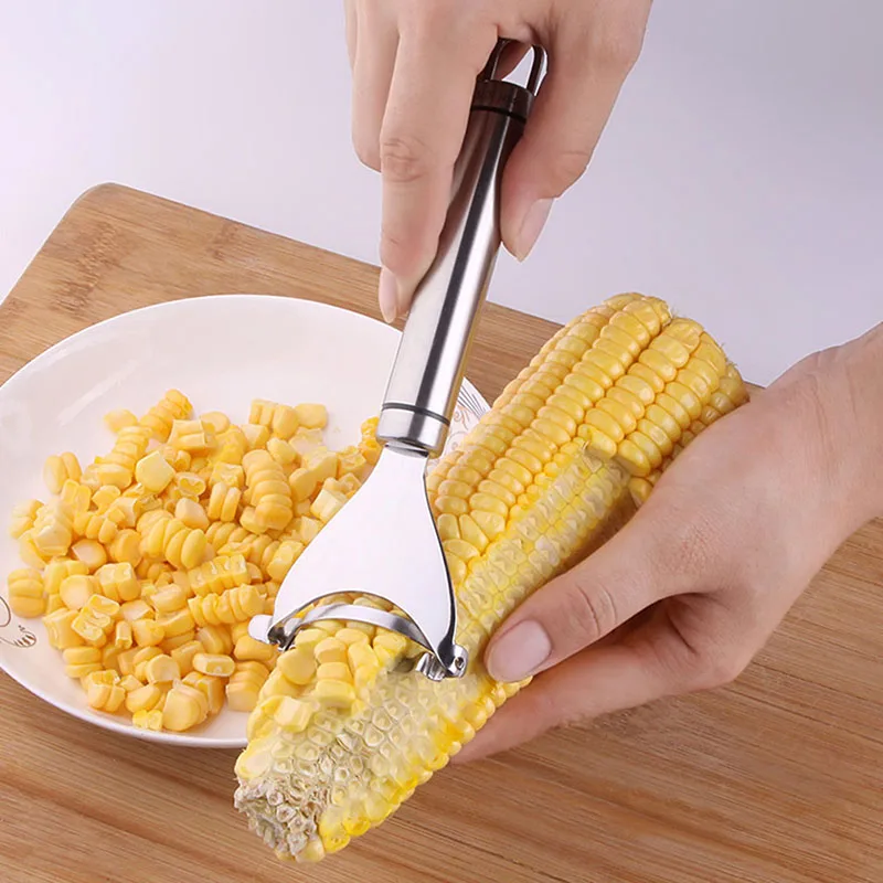 

Stainless Steel Corn Stripper Threshing Device Easy Peeling Kerneler Peeler Fruit Vegetable Tools/Corns Strippe Kitchen Gadgets