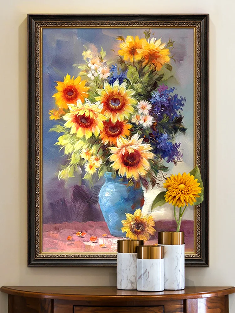 

Flower Hand-painted Oil Painting European-style Living Room Porch Decoration Painting Bedroom Dining Room Hanging Painting