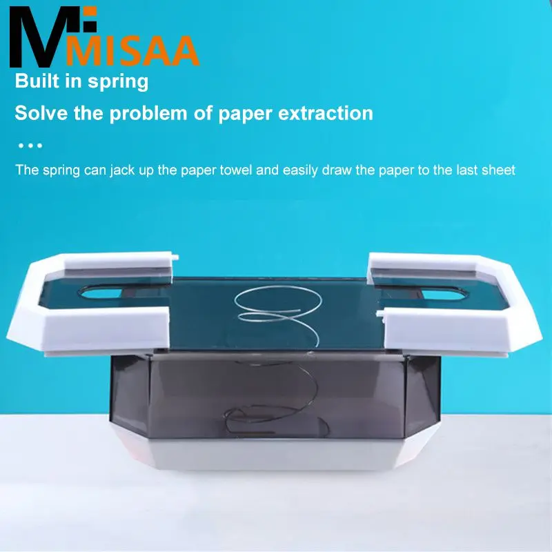 

Присоска для бумаги на пружине, пластиковый водонепроницаемый держатель для туалетной бумаги, настенное украшение для дома, вместительная коробка для бумажных салфеток 2023