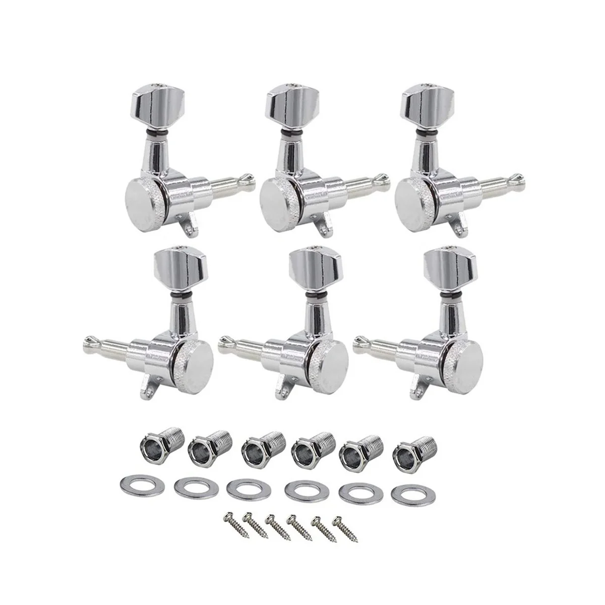 

6Pcs 1:18 with Locking String Function Electric Guitar String Knobs Back String Lock Fully Closed Guitar Twist Spindles