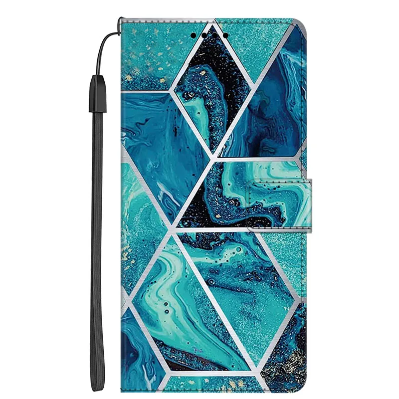 Marble Leather Case For Samsung S22 S21 S23 S24 Ultra Plus S20 FE Luxury Fashion Protective Shell Magnetic Wallet Shield Cover