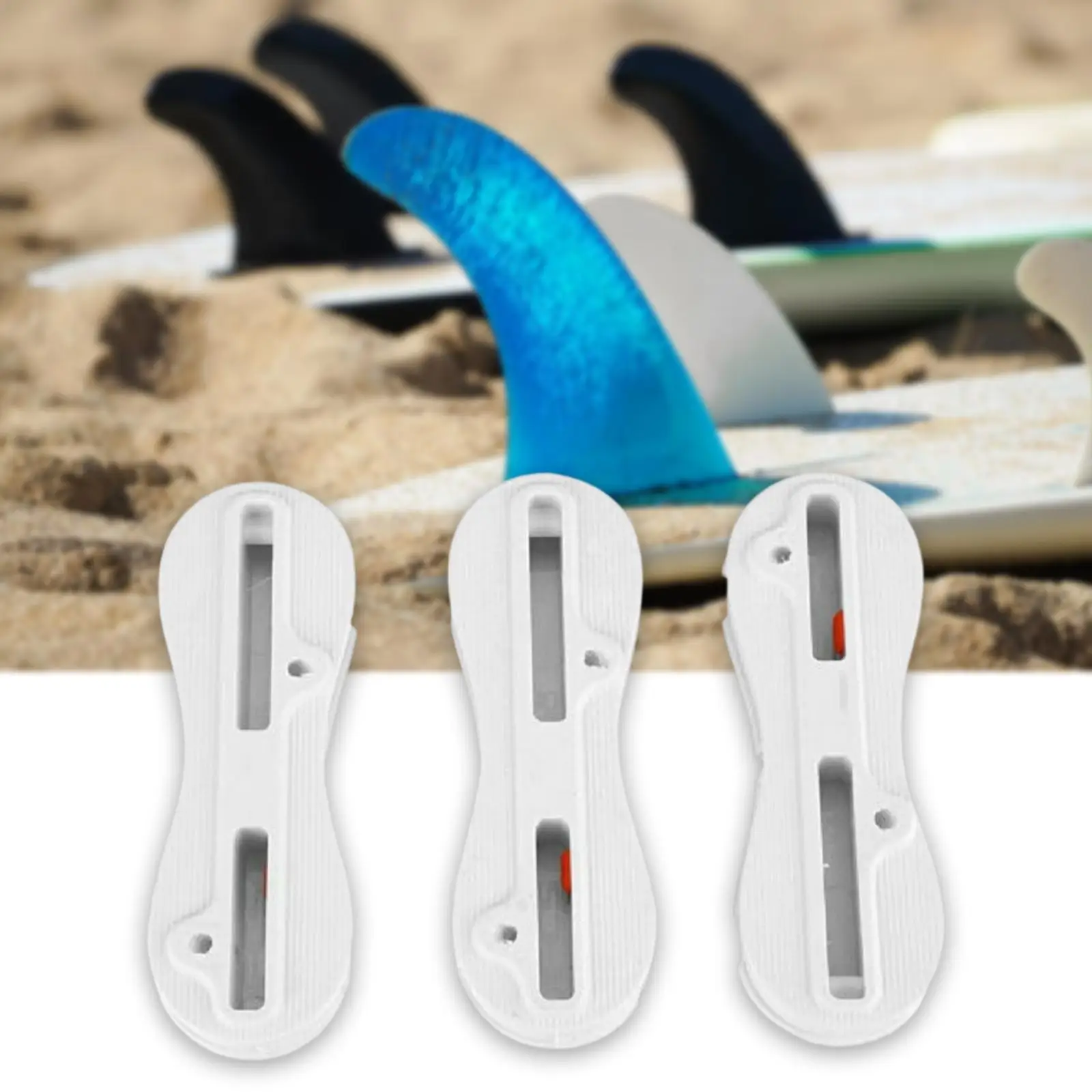 

3x Fusion Fin Mount Box with Screw Accs with Key White Durable Lightweight ABS for Surfing Fins Plugs Surfboard