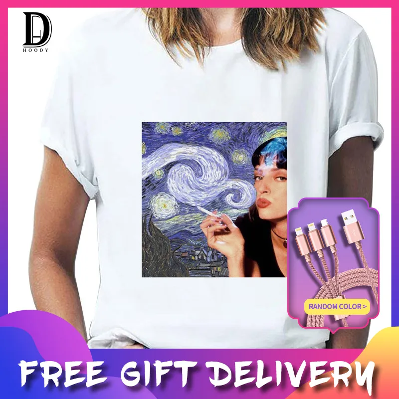 

2022 Street Harajuku Graphic Print T-shirt Summer Cotton Cartoon Top Female O-neck Casual Trend Clothing Women's Short Sleeves