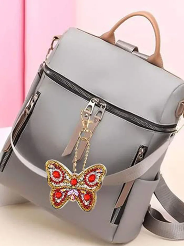 

5-piece Set of Dream Butterfly DIY Acrylic Keychain Diamond Painting Bag Car Decoration Small Pendant
