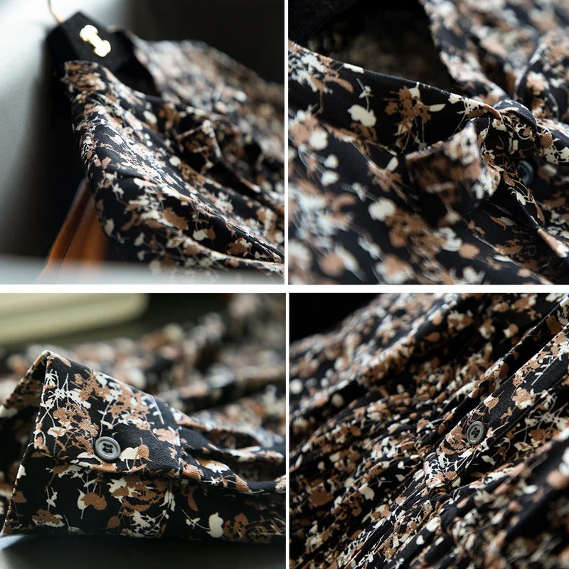 Платье женское Плиссированное с длинным рукавом Элегантная стильная летняя