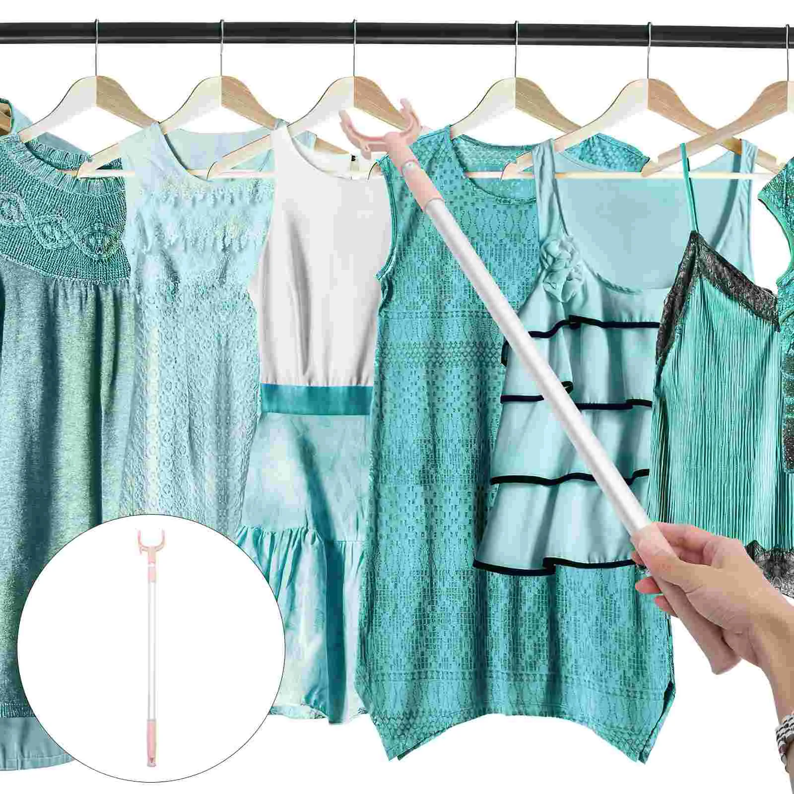 

Shower Shower Curtains Hooks Retractable Rail Lightweight Pole Drying Hand Lever 60X5CM Rod Household Green Pp