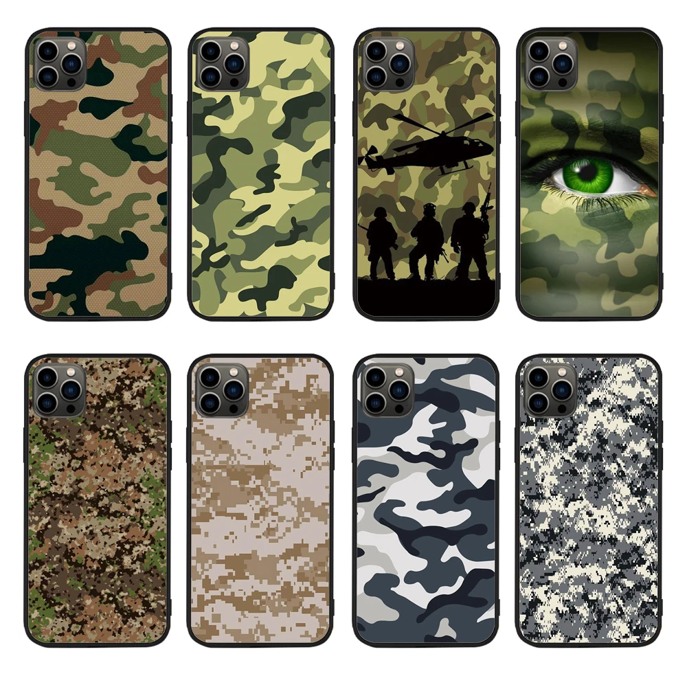 

Military Camouflage Phone Case For Apple iPhone 13 Pro Max 11 12 13Mini X XR XS 6 6s 7 8Plus Non-slip Phone Cover