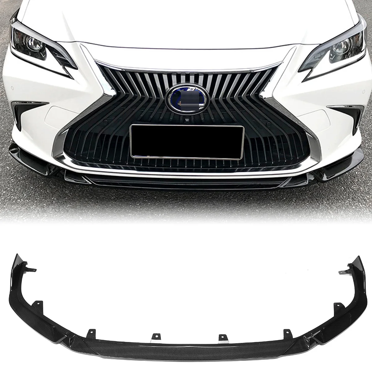 3PCS Front Bumper Lip Spoiler Cover Body Kit Lower Diffuser Side Splitter For Lexus ES350 ES300h 2018-2019 2020 Car Accessories
