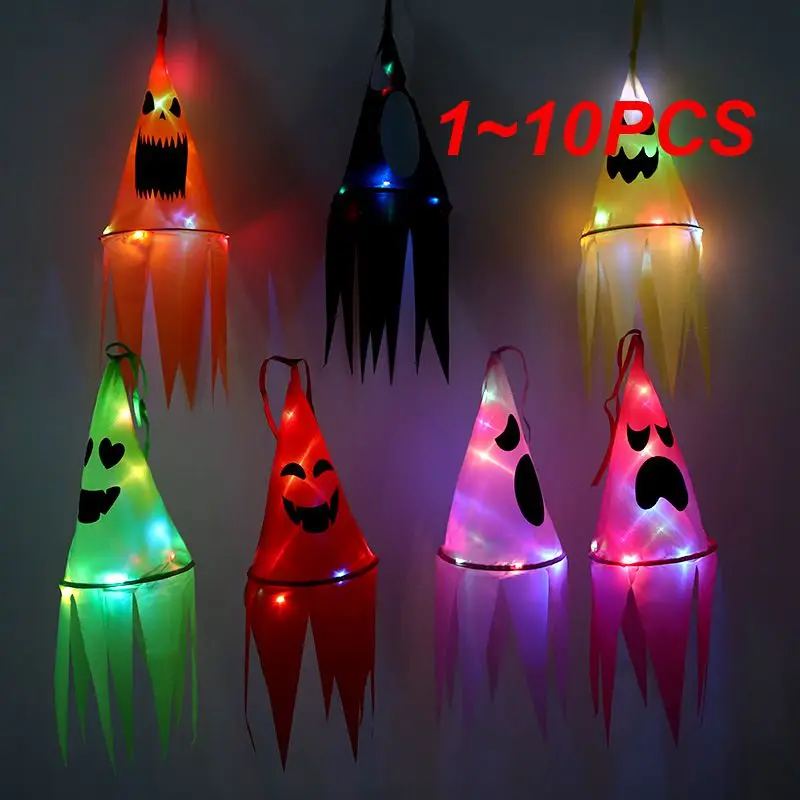 

1~10PCS Flashing Light Gypsophila Ghost Creative Hanging Lantern Waterproof Horror Props Hanging Ghost Decorative Pendant