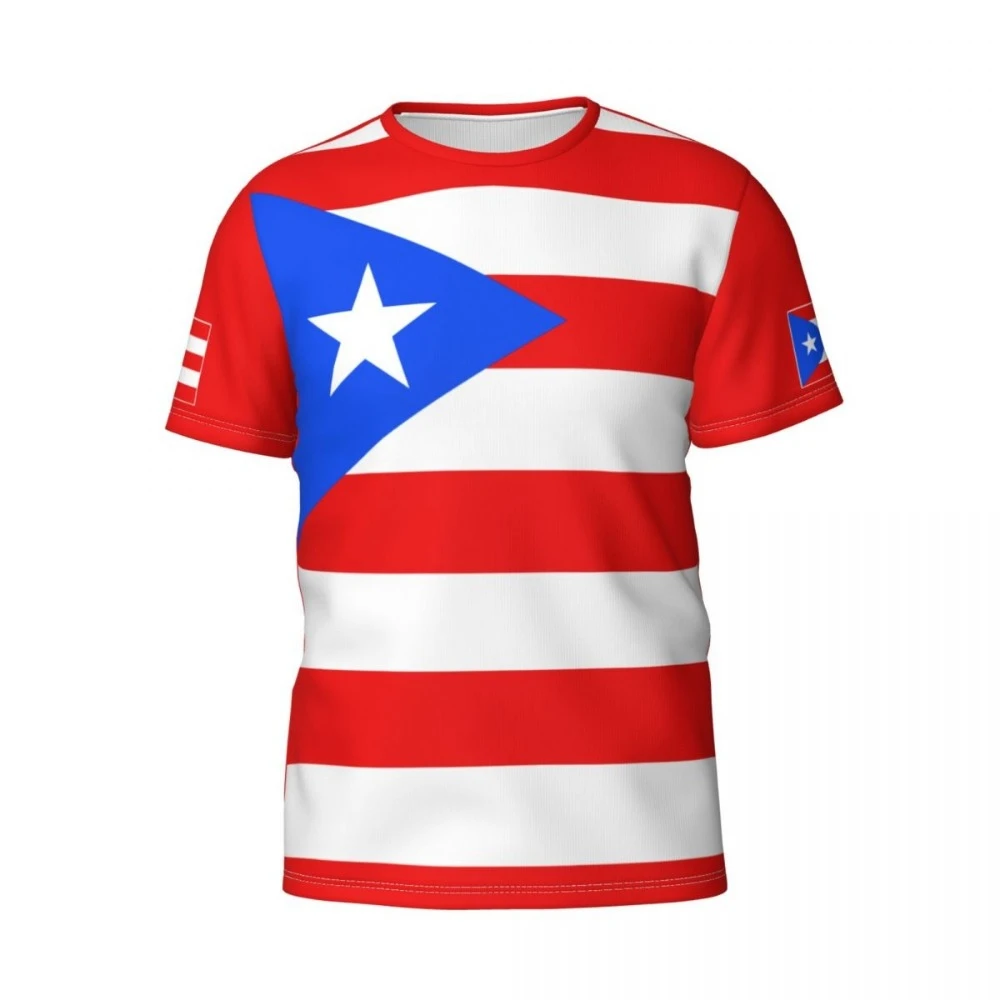 

Custom Name Number Puerto Rico Flag Emblem 3D T-shirts For Men Women Tees jersey team Clothes Soccer Football Fans Gift T shirt