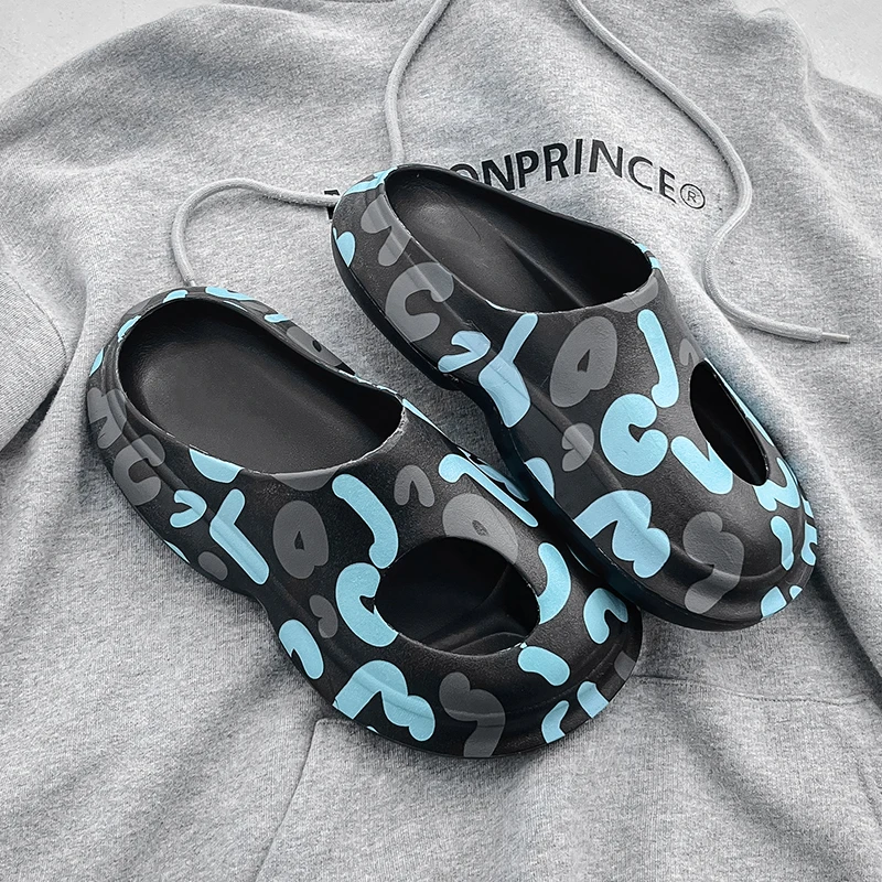 

Zomer Mannen Kussen Slippers Cloud Slip Sandalen Antislip Dikke Zool Zachte Zool Designer Print Outdoor Slippers Vrouwen Mannen