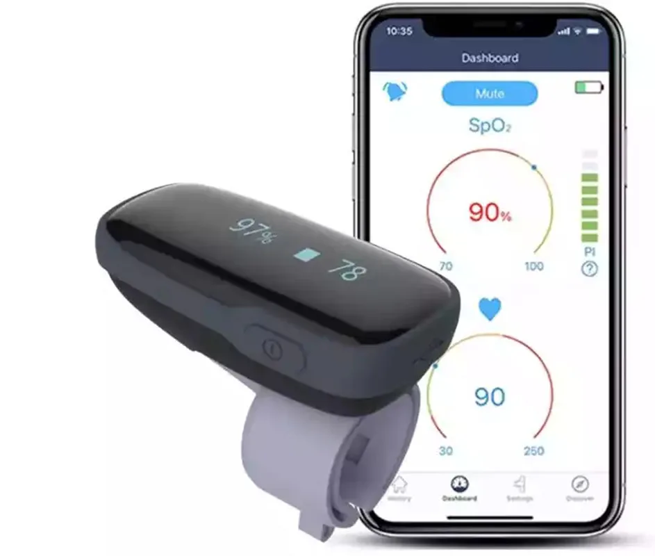 

Bluetooth wearable circular oximeter, snoring alarm data recording oximeter, continuous monitoring of blood oxygen saturation du