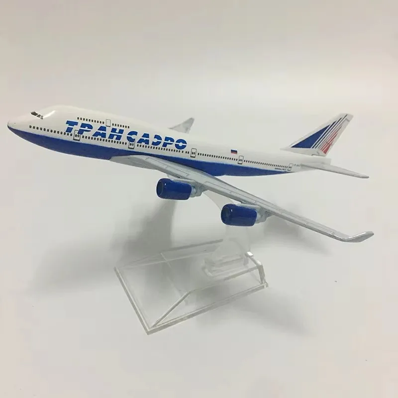 Фото Масштаб 1/400 B747, российский международный авиакомпания, сплав, самолет 16 см, Boeing 747, модель самолета, игрушки, украшения, детский сбор №2