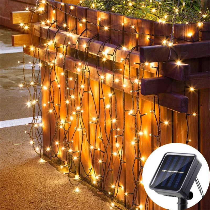 

20/50LED Outdoor Led Solar String Lights Fairy Light Solar Powered Garland Lights 8 Mode 5m Garden Wedding Decoration Waterproof