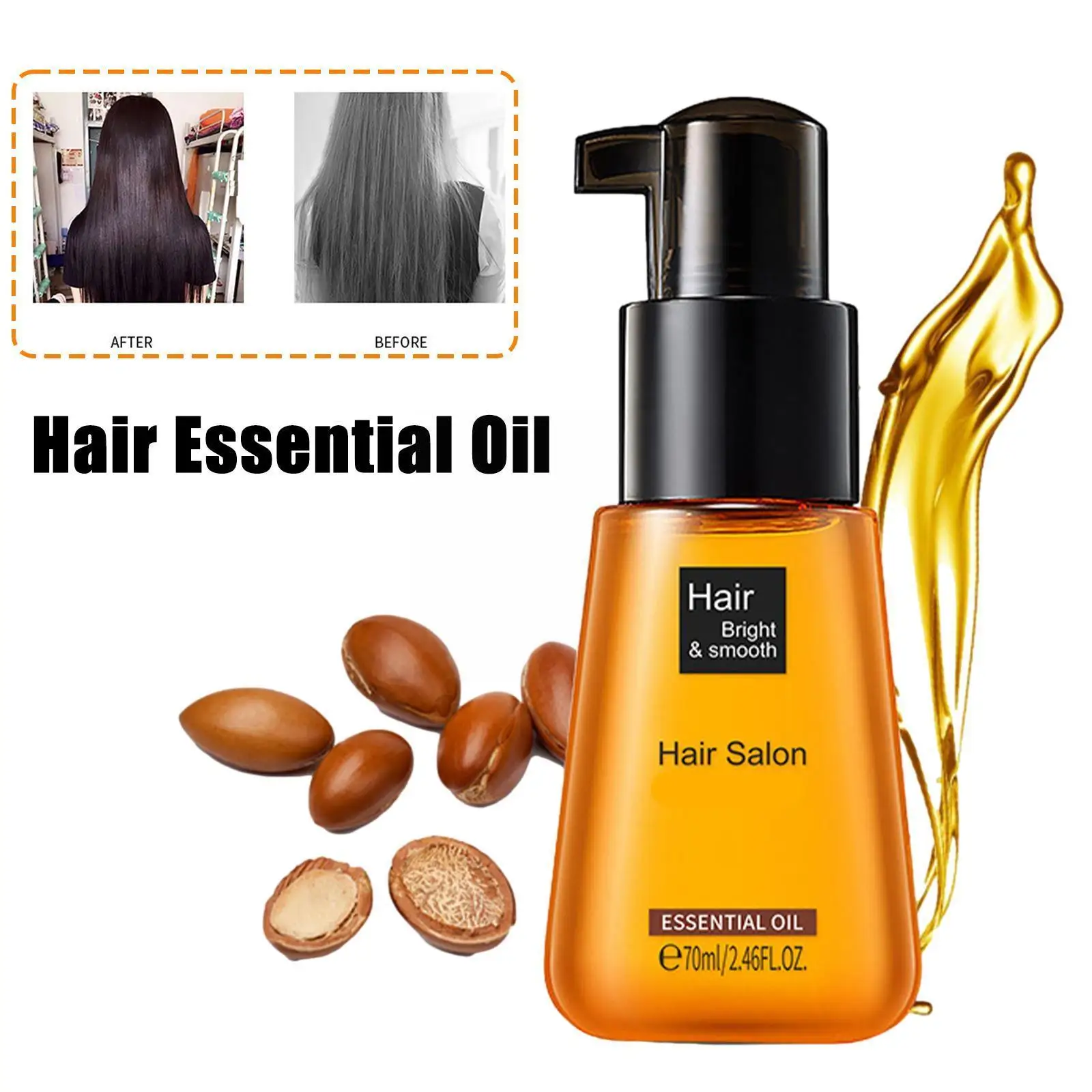 

Чистое аргановое масло для волос эфирное масло для увеличения блеска 70 мл масло для восстановления волос незаменимые легкие типы ухода за в...