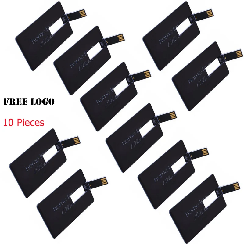 

10 Pcs/lot Free Customize Logo Printing USB Flash Drive Bank Card Economic Pendrive 32GB 16GB 8GB 4GB Memory Stick High Quality