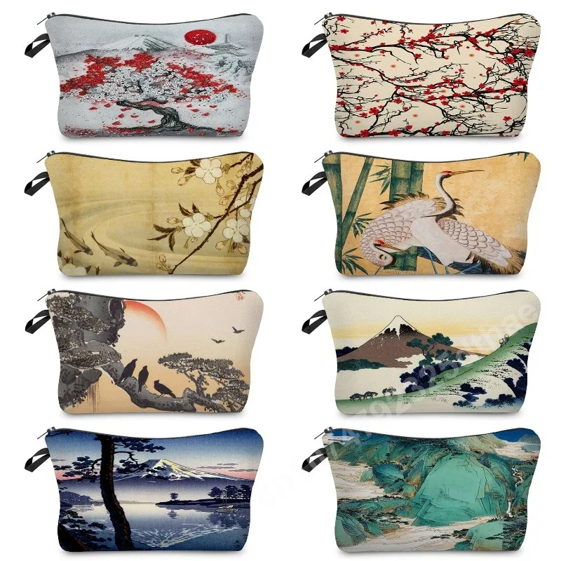 

Japanese Style Women Makeup Bag Vintage Canvas Travel Toiletry Organizer Designer for Ladies Neceser Eco Washable Cosmetic Bag
