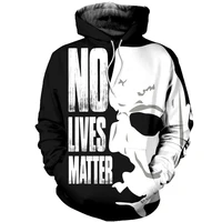 fashion 3d print black and white pattern 3d print pullover european style zip hoodie casual street sweatshirt