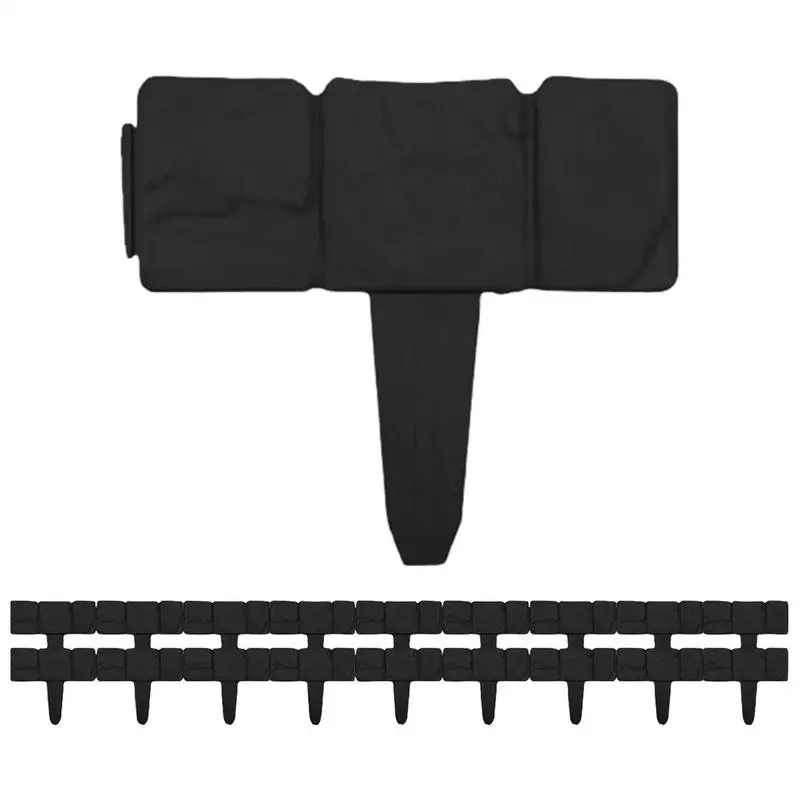 

Garden Short Edging Decorative Picket Fence Garden Edging Decorative Border Grass Lawn Edge Fence Brown/Black 10Pcs