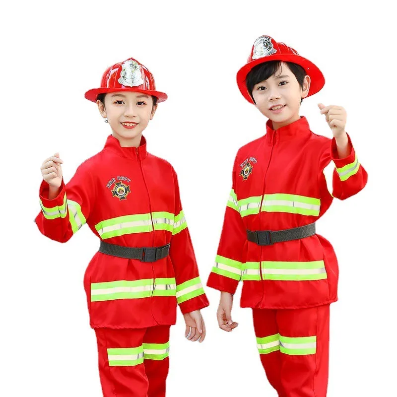 Детский костюм пожарного унисекс дизайн динозавра материал из полиэстера