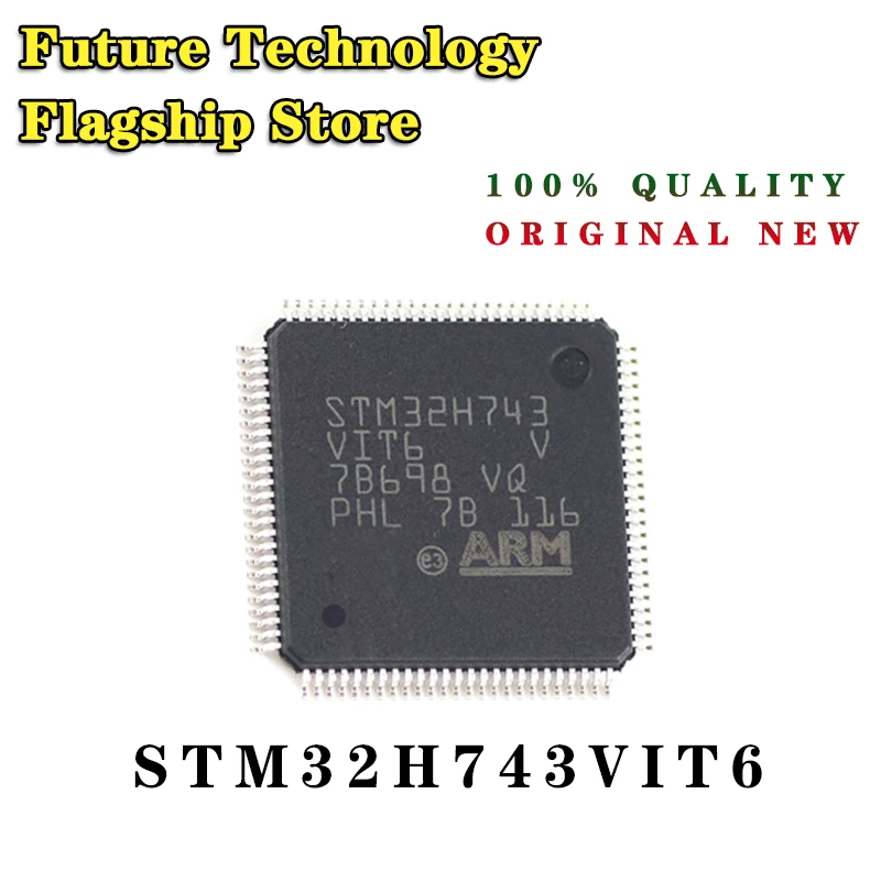 

STM32H743VIT6 с высокой производительностью LQFP100, новый микроконтроллер MCU оригинальный, розетка непосредственных точек, 1 деталь