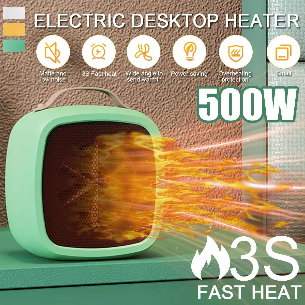 

500W Electric Heaters Winter Warmer Fan 220V 110V High Power Air Heater Ceramic Fan Warmer For Industry Household Bathroom