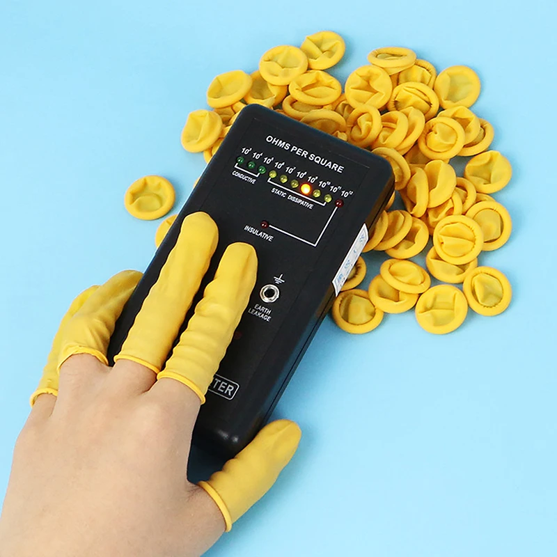 

100Pcs Disposable Fingertips Protector Gloves Natural Rubber Non-slips Anti-static Latex Finger Cots Fingertips Durable Tool