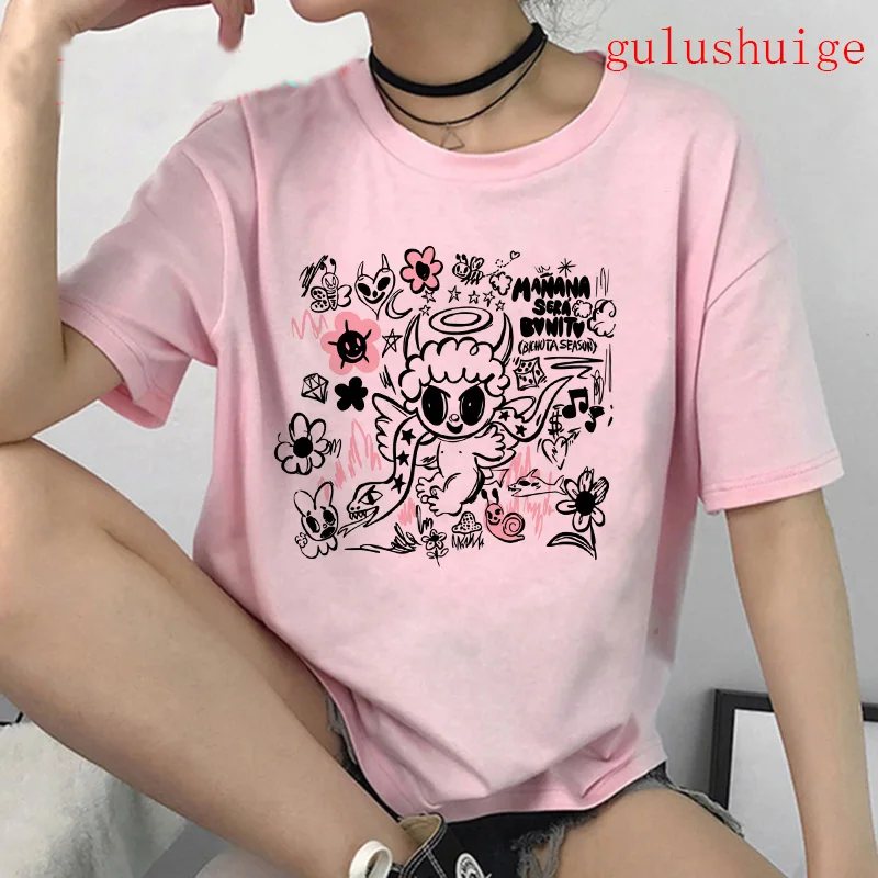 Женская Винтажная футболка с коротким рукавом круглым вырезом