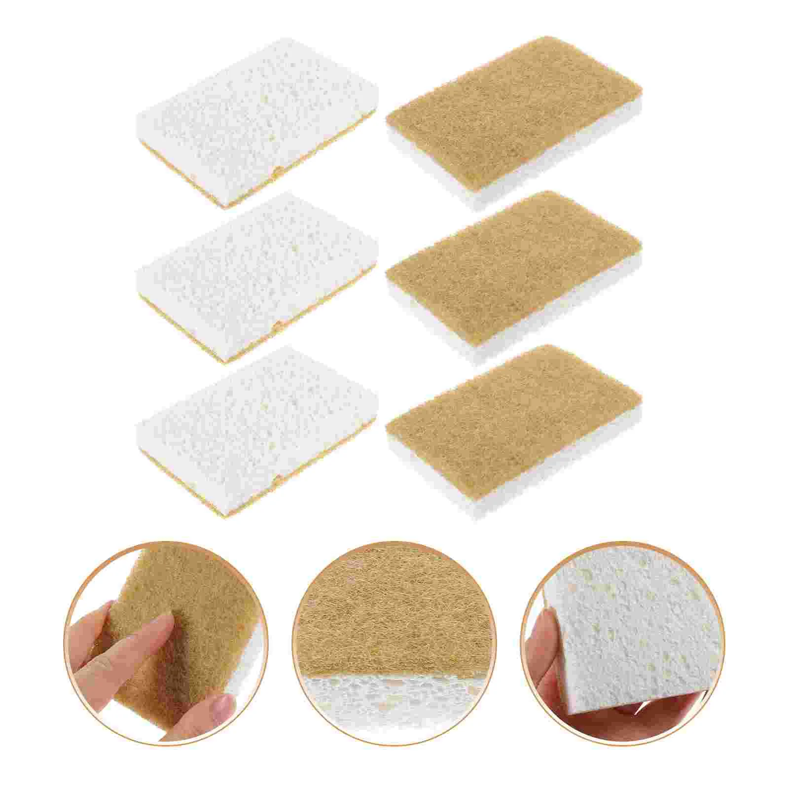 

12 Pcs Kitchen Dish Sponge Compact Wok Wow Sponges for Cleaning Multi-function Scrub Small Natural
