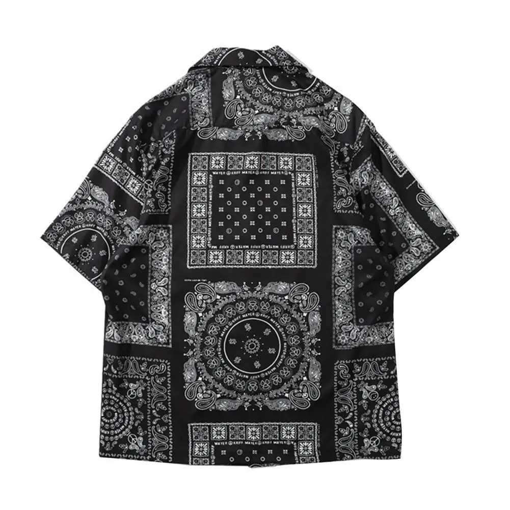 

Summer Tops Turn-down Collar Men Shirt Young Style Lapel Men Tops