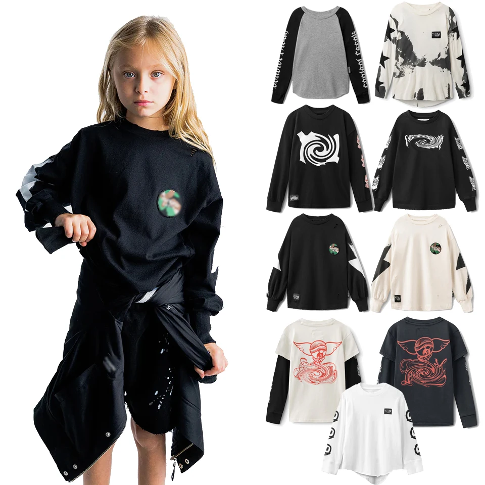 Весна 2024 футболка летняя детская одежда для девочек детские топы футболки детей