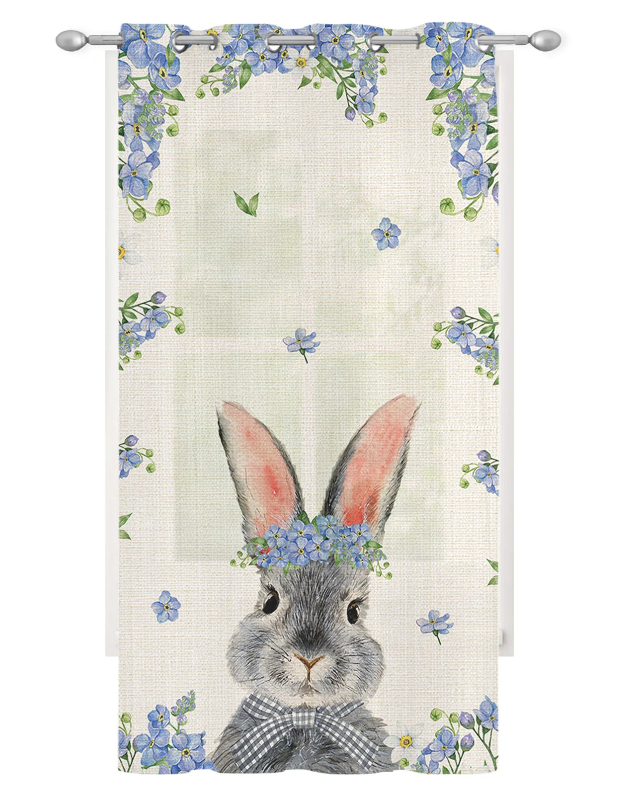 Весенние пасхальные шторы с изображением кролика и диких цветов занавески на