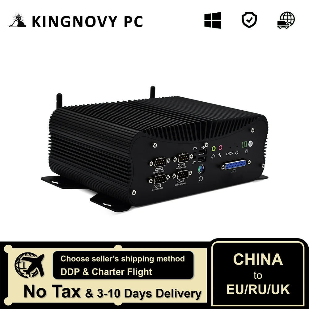 

10th Gen Intel Core i7 i5 Industrial Mini PC Fanless Computer IPC 6*COM RS232 2*LAN 8*USB GPIO HDMI VGA 4G LTE WiFi