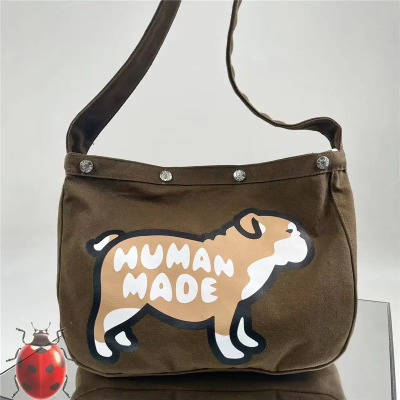 Canvas Human Made Dry Alls Backpacks Ape Head Dog Print Men Women High Quality Shoulder Bag
