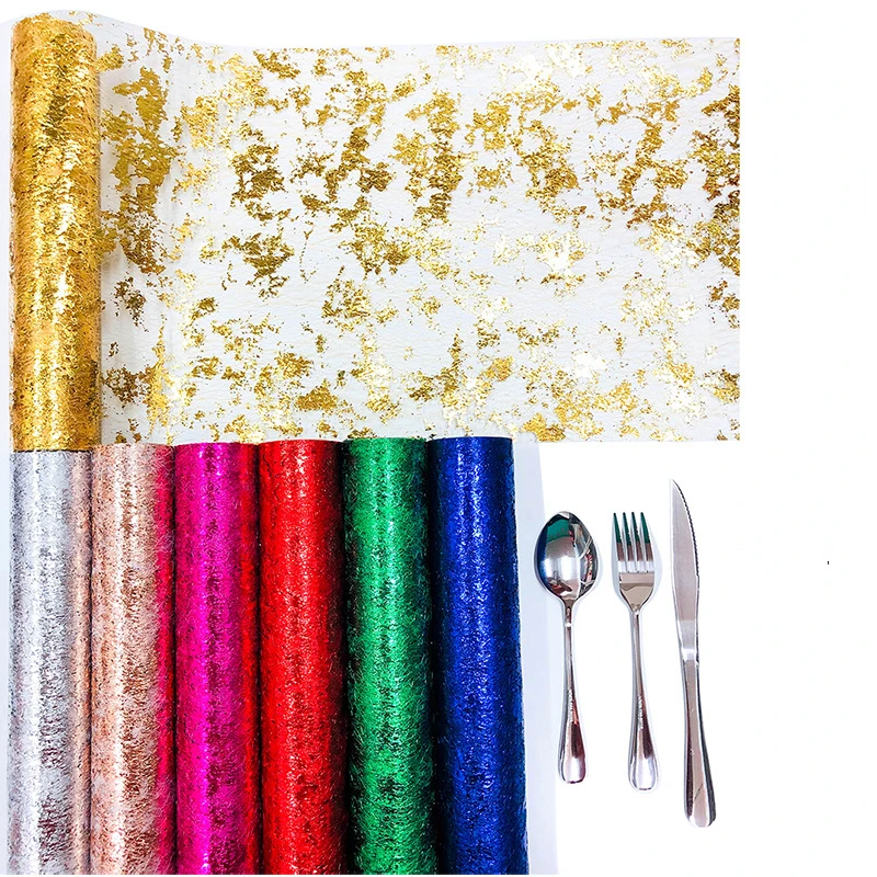 

5Yards 29cm Gold Wire Tissue Tulle Roll Spool Handmadecraft Wedding Party Decoration Flower Wrapping Organza Table Runner Decor